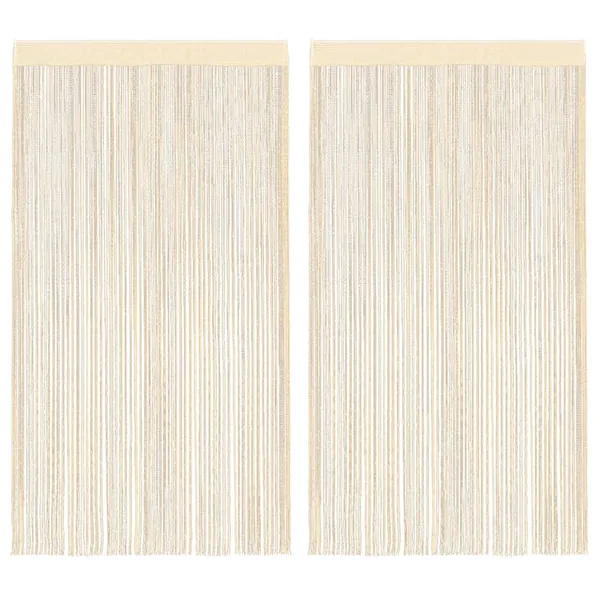 Rideau en fils 2 pcs 140 x 250 cm Crème