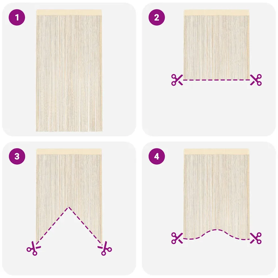 Rideau en fils 2 pcs 140 x 250 cm Crème - 6