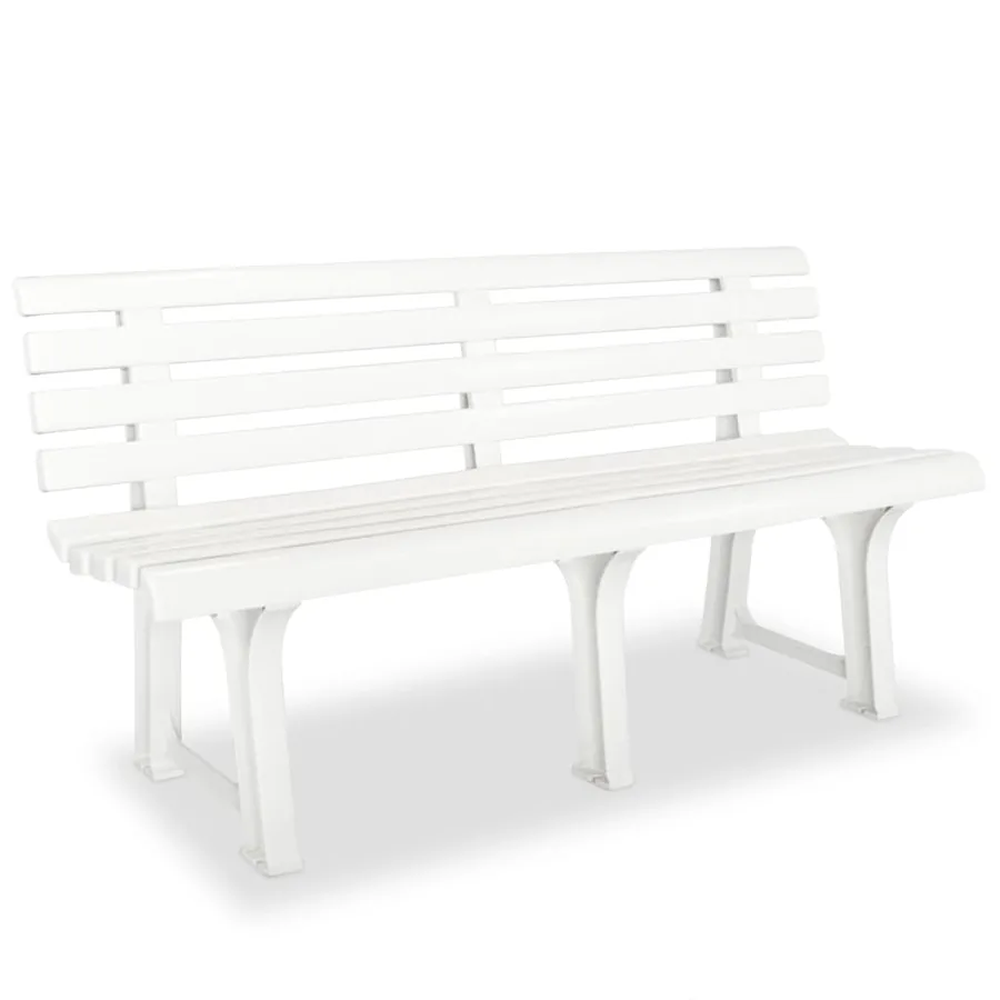Banc de jardin 145,5 cm Plastique Blanc