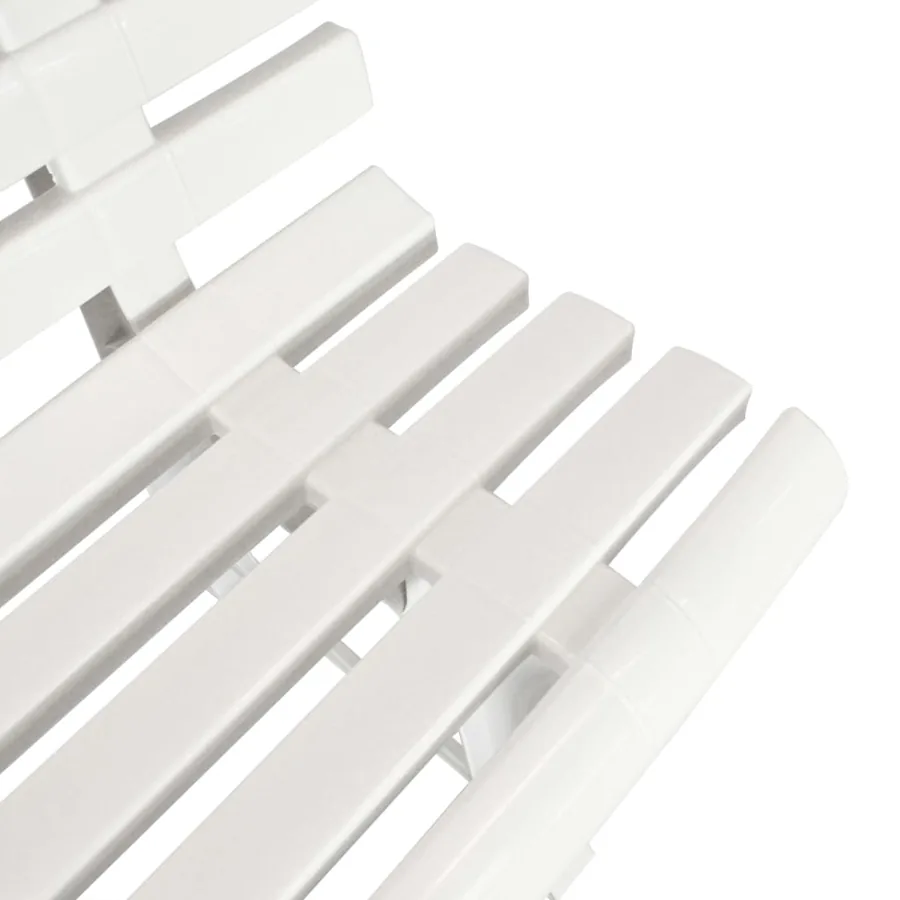 Banc de jardin 145,5 cm Plastique Blanc - 4