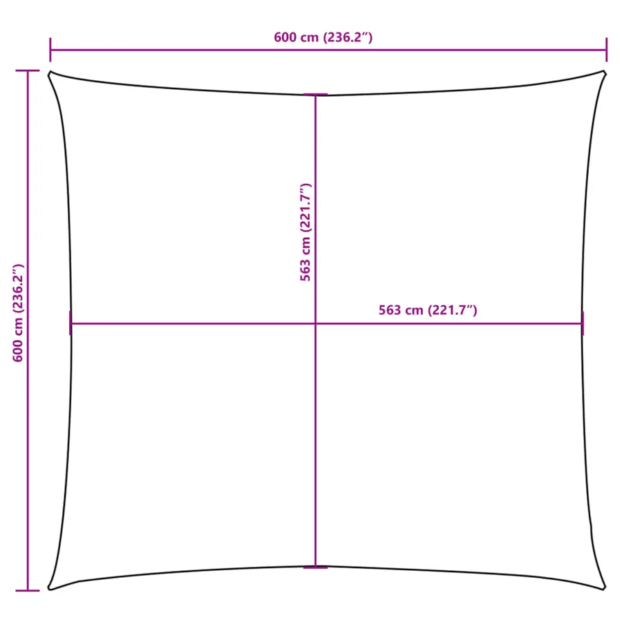 Voile de parasol tissu oxford carré 6x6 m beige - 10