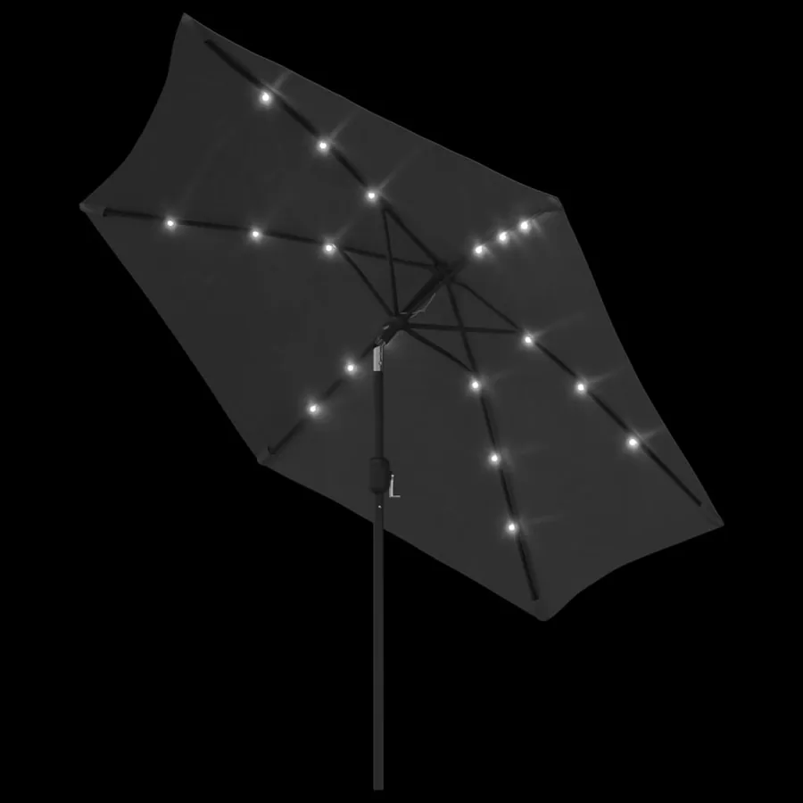 Parasol d'extérieur avec LED et mât en acier 300 cm Anthracite - 5