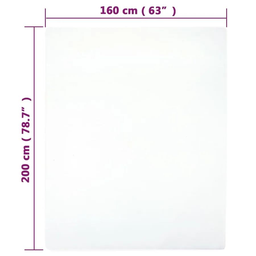 Draps-housses Jersey 2 pcs Blanc 160x200 cm Coton - 4