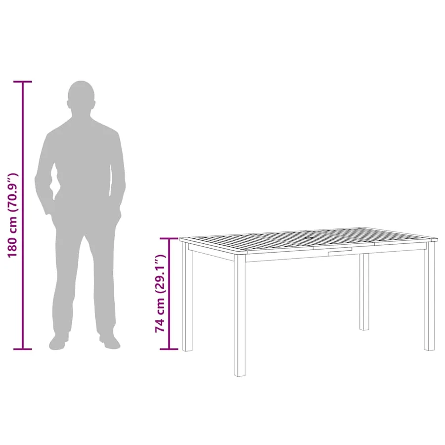 Table de jardin 150x90x74 cm Bois d'acacia massif - 11