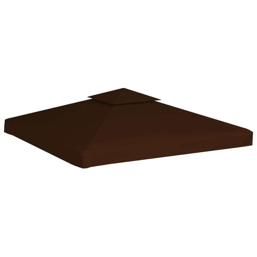 Toile supérieure double de belvédère 310 g/m² 3x3 m Marron - 2