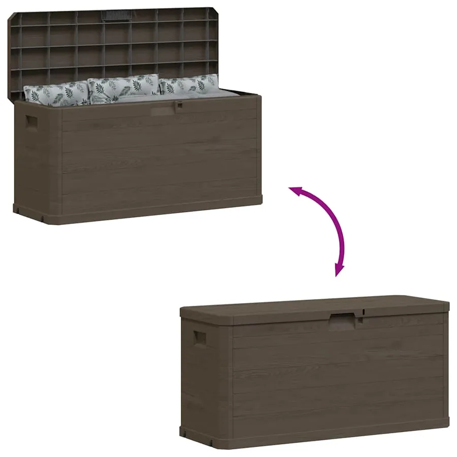 Boîte de rangement de jardin 280 L Marron - 7