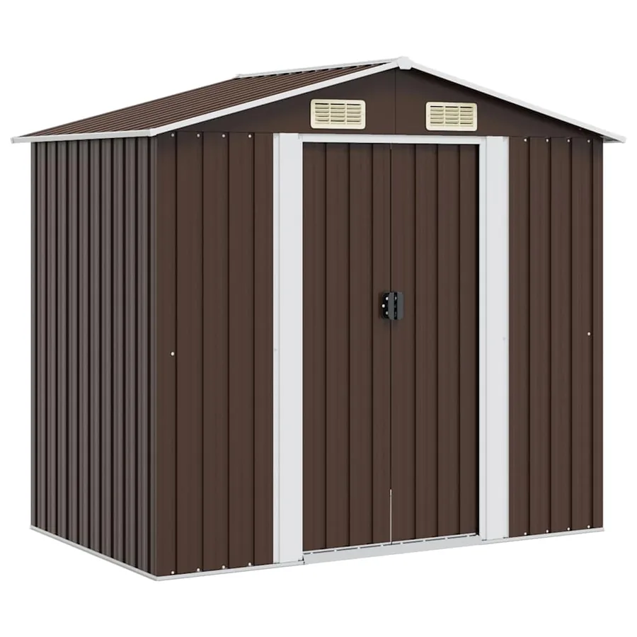 Abri de stockage pour jardin Marron 204x132x186 cm Acier