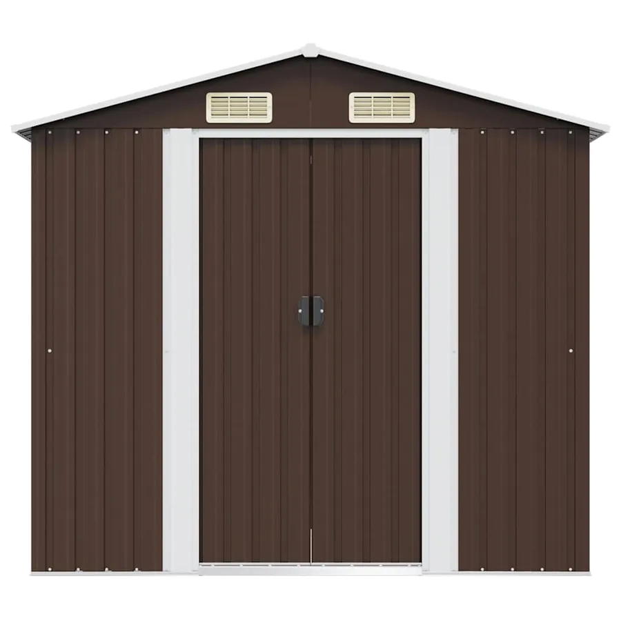 Abri de stockage pour jardin Marron 204x132x186 cm Acier - 5