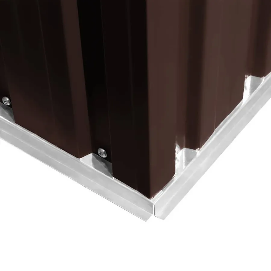 Abri de stockage pour jardin Marron 204x132x186 cm Acier - 8