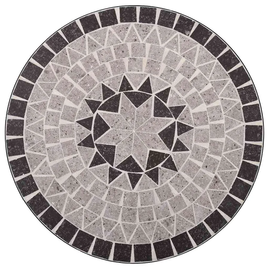 Table de bistro mosaïque Gris 60 cm Céramique - 4