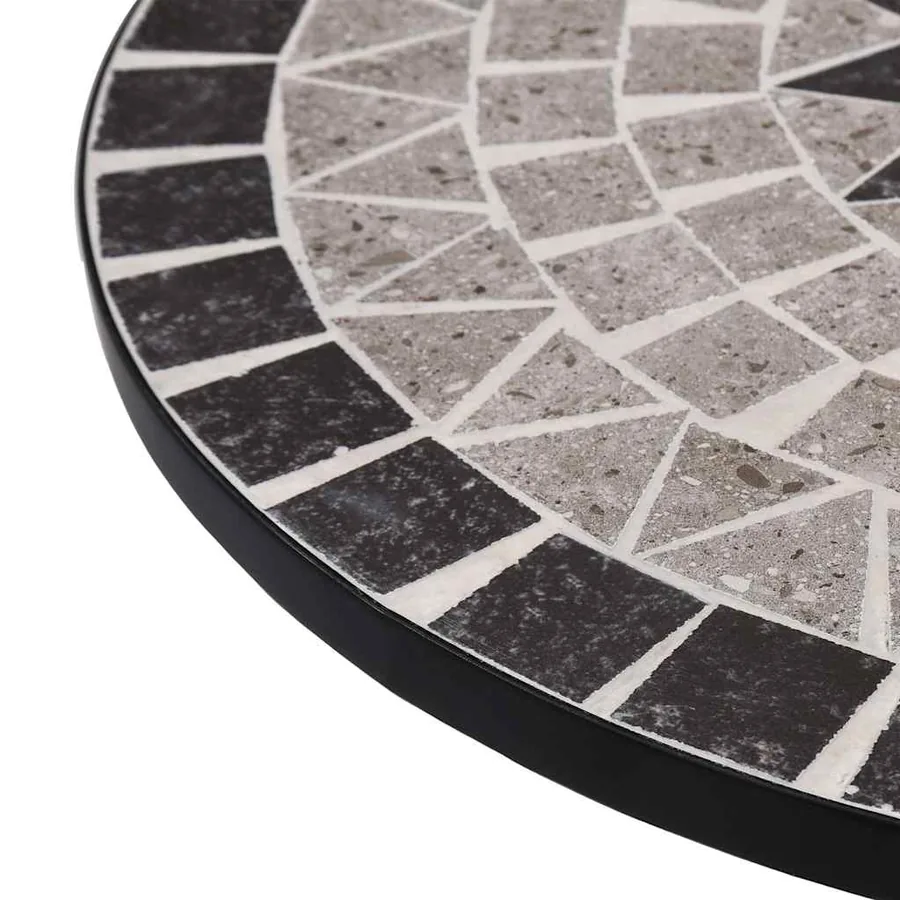 Table de bistro mosaïque Gris 60 cm Céramique - 5