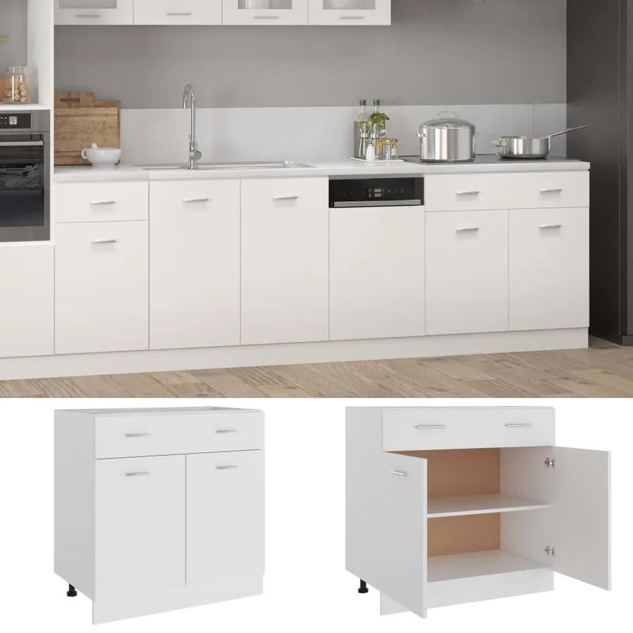 Armoire à tiroirs "Lyon" Blanc 80 x 46 x 81,5 cm Bois d'ingénierie - 2