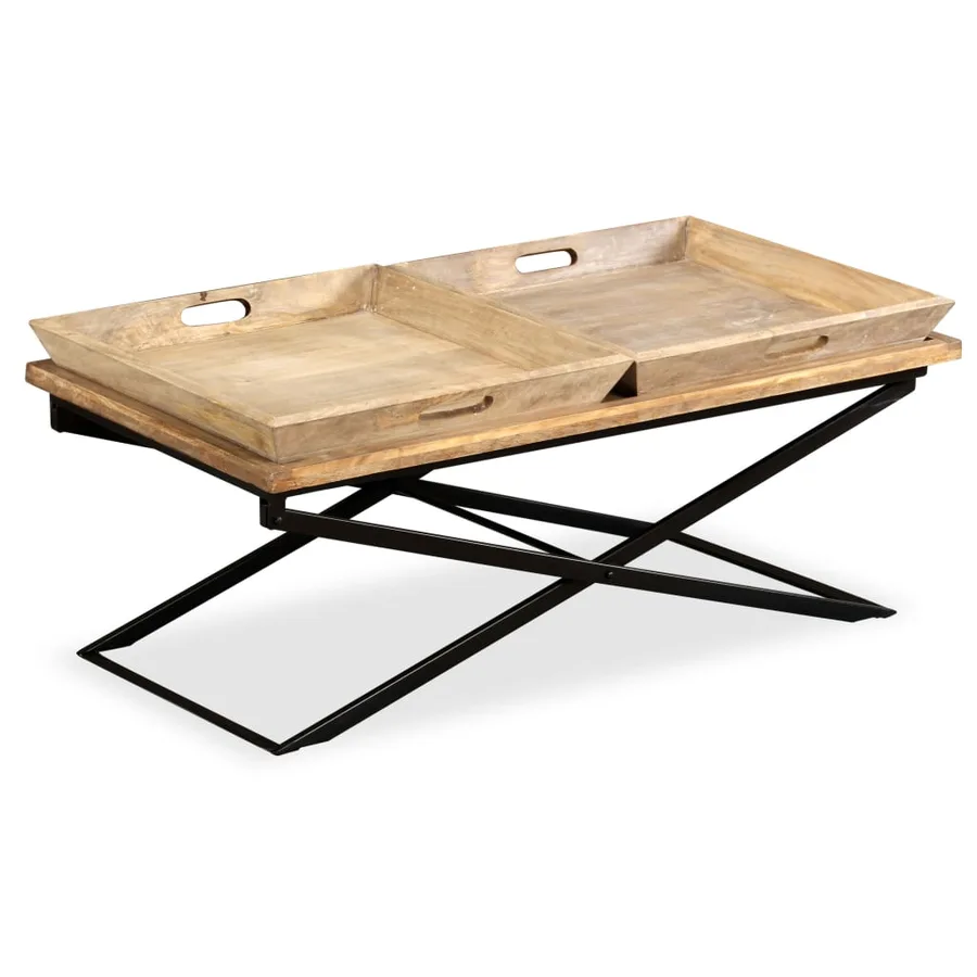 Table basse Bois de manguier massif 110x55x42 cm - 12