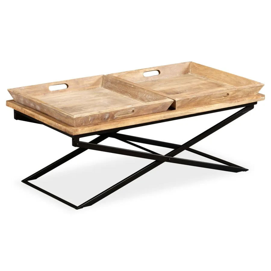 Table basse Bois de manguier massif 110x55x42 cm - 13