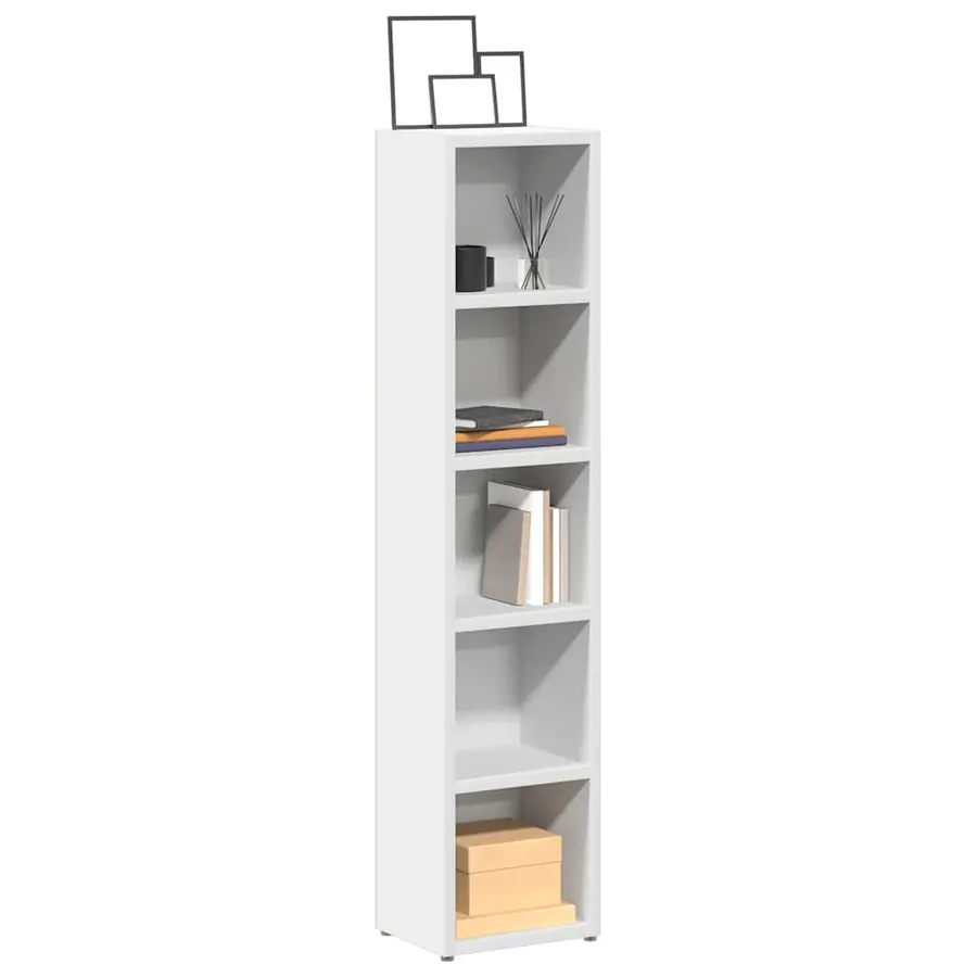 Armoires à CD 2 pcs Blanc 21x16x93,5 cm Aggloméré - 4