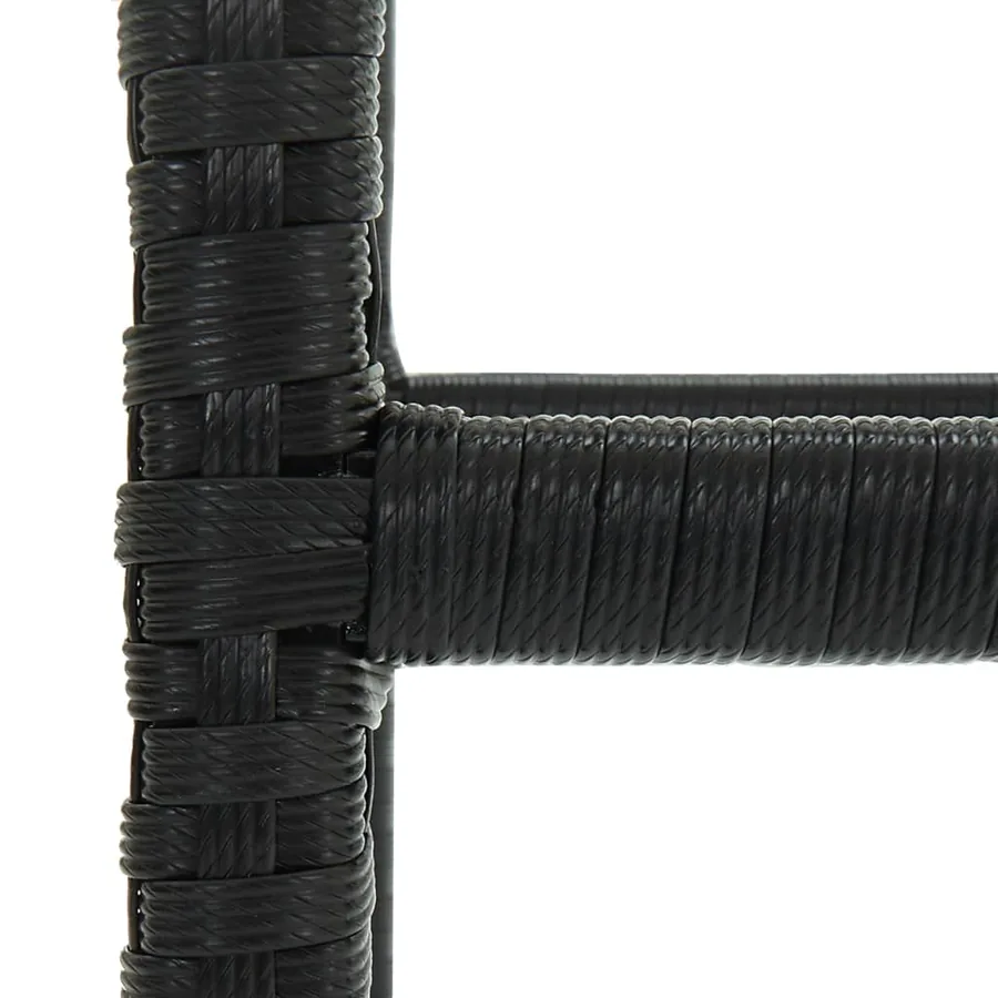 Tabourets de bar avec coussins lot de 2 noir résine tressée - 7