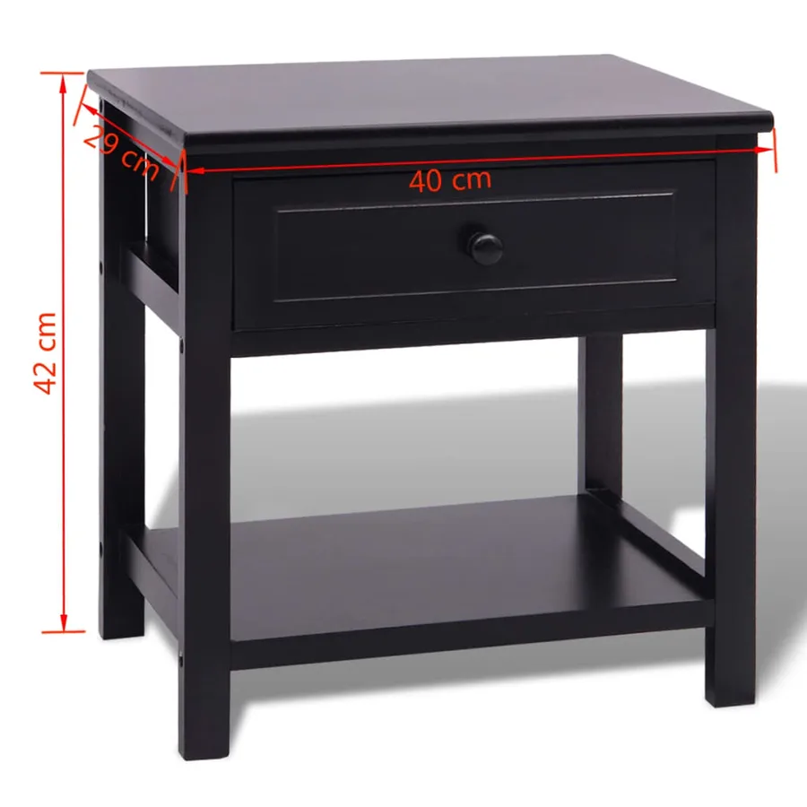 Table de chevet Bois Noir - 6