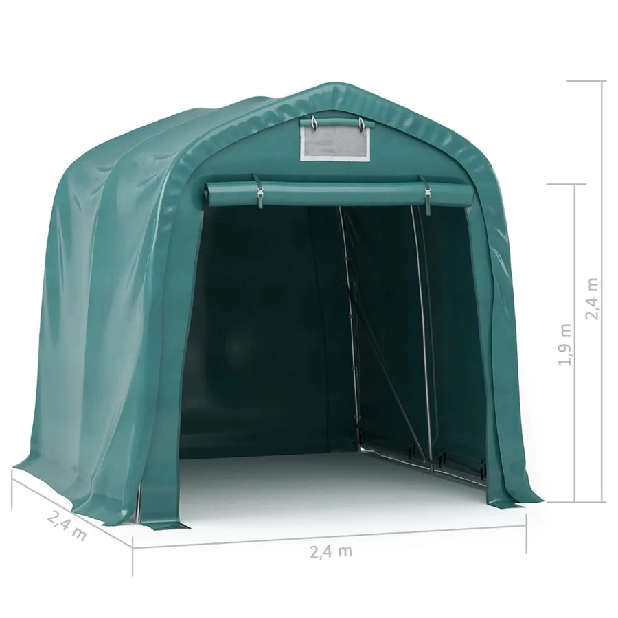 Tente de garage PVC 2,4x2,4 m Vert - 11