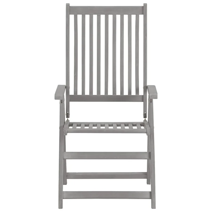 Chaises inclinables de jardin lot de 4 et coussins Bois acacia - 4