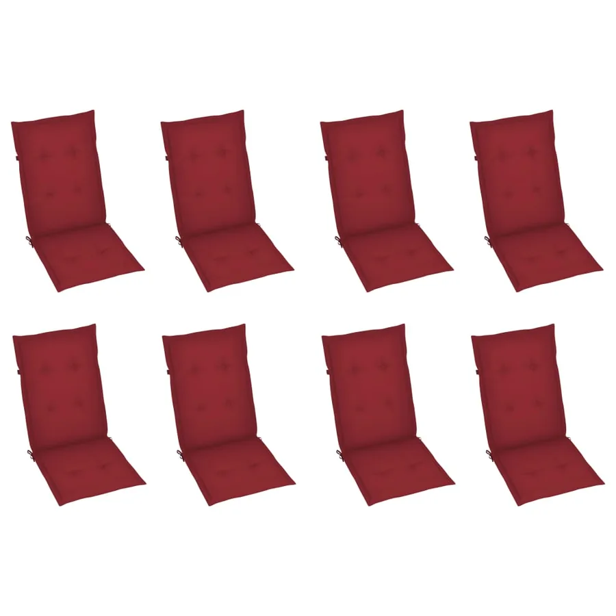 Chaises pliables de jardin avec coussins lot de 8 Bois d'acacia - 6
