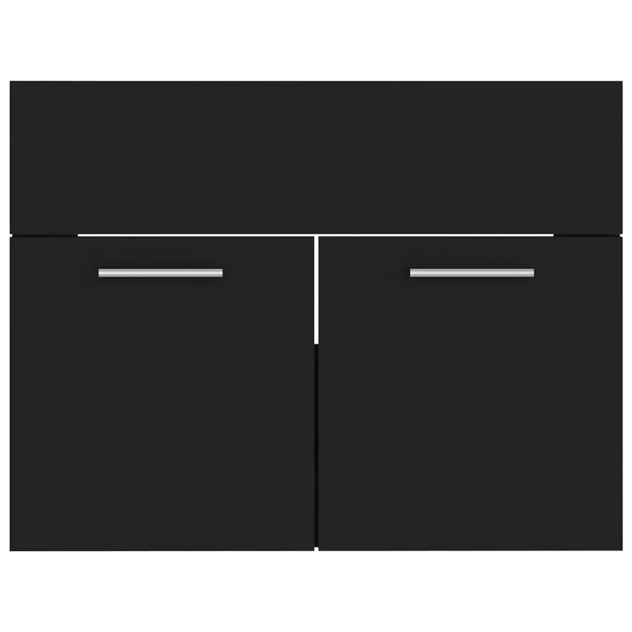 Armoire d'évier avec lavabo intégré Noir Aggloméré - 9