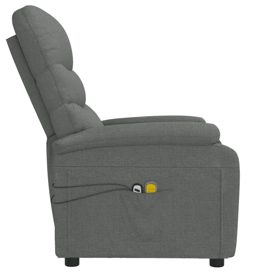 Fauteuil électrique de massage Gris foncé Tissu - 5