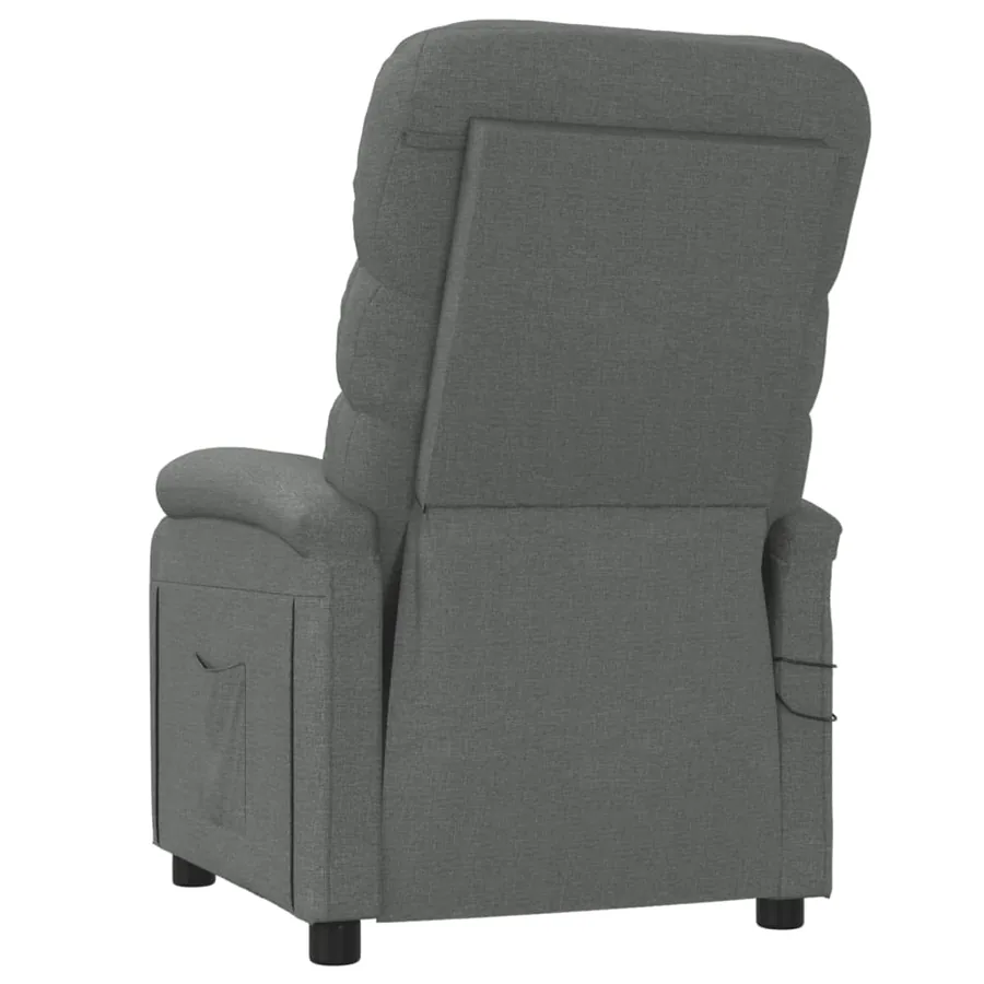 Fauteuil électrique de massage Gris foncé Tissu - 6