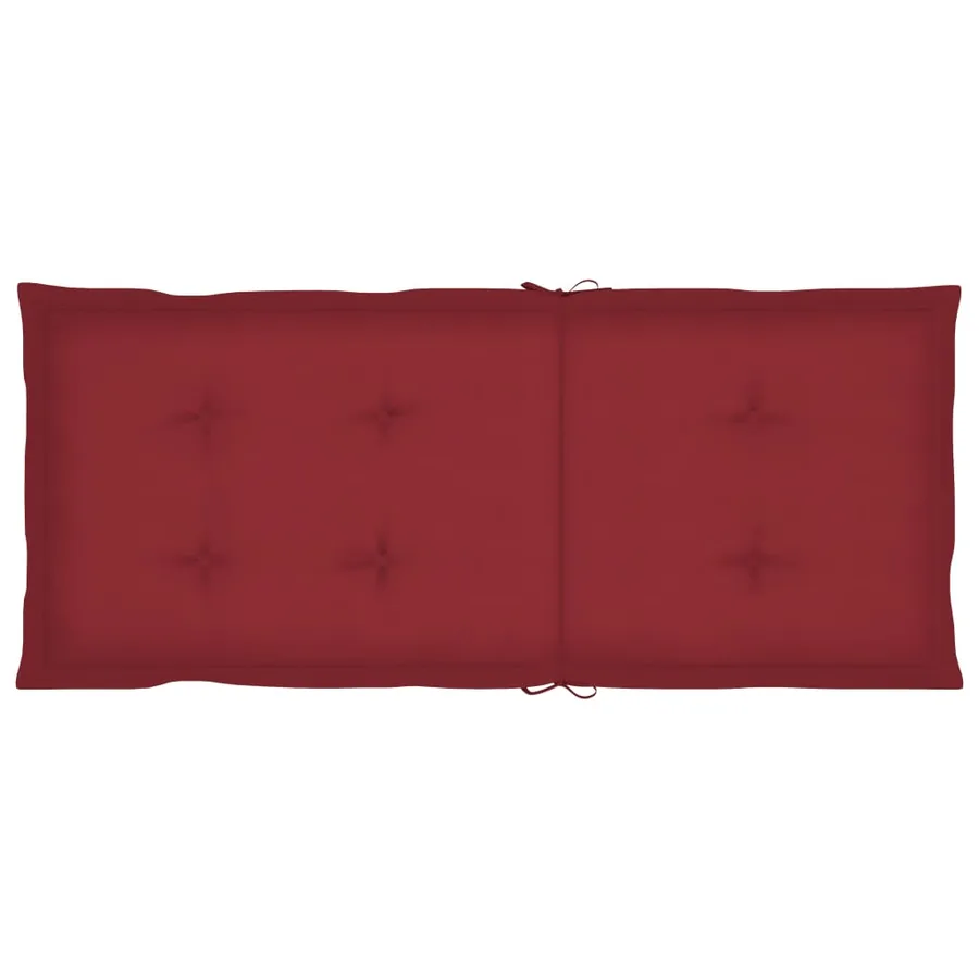 Chaises de jardin lot de 4 avec coussins bordeaux Teck solide - 8