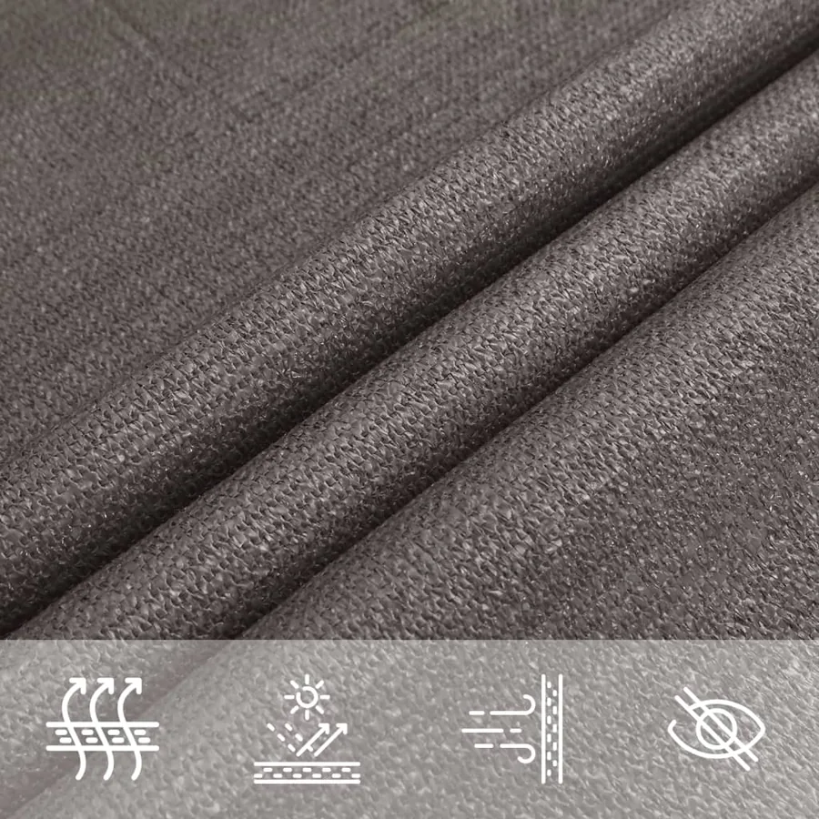 Voile d'ombrage 160 g/m² Anthracite 5x5 m PEHD - 5