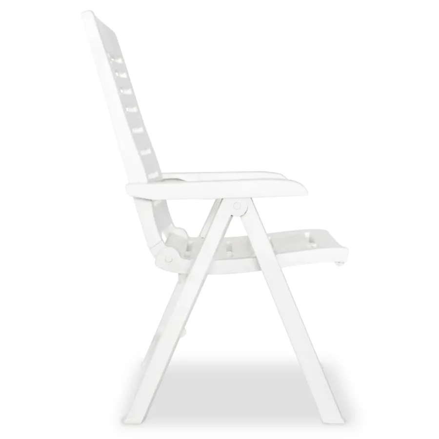 Chaises inclinables de jardin lot de 4 Plastique Blanc - 5