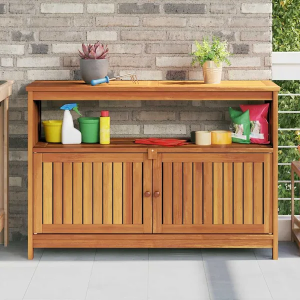 Table console de jardin 110x35x75 cm bois massif d'acacia