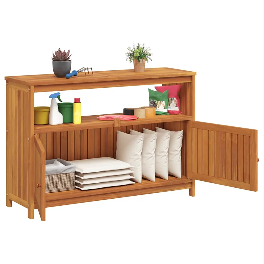 Table console de jardin 110x35x75 cm bois massif d'acacia - 9