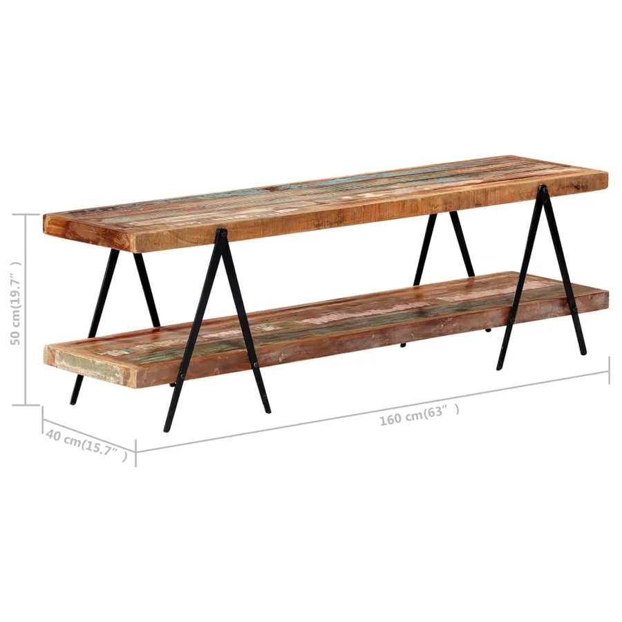 Meuble TV 160x40x50 cm Bois de récupération massif - 5