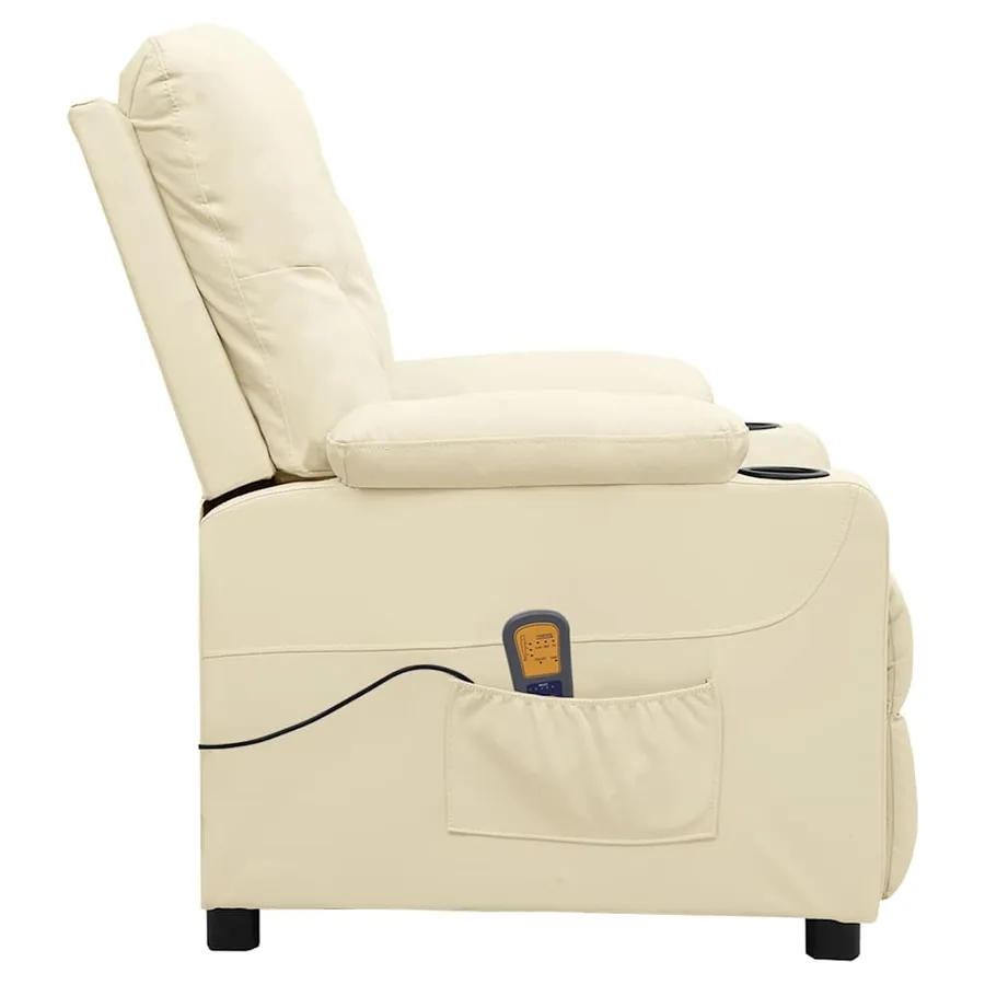 Fauteuil de massage Crème Similicuir - 3