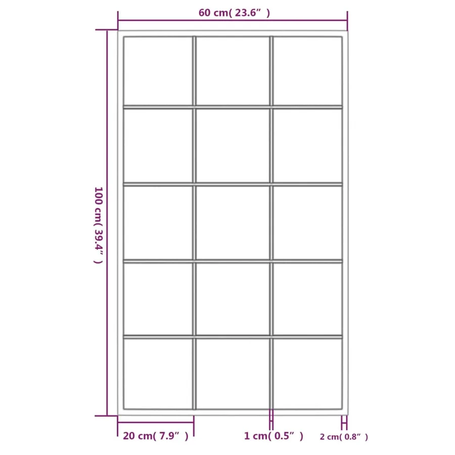 Miroirs muraux 2 pcs noir 100x60 cm métal - 8