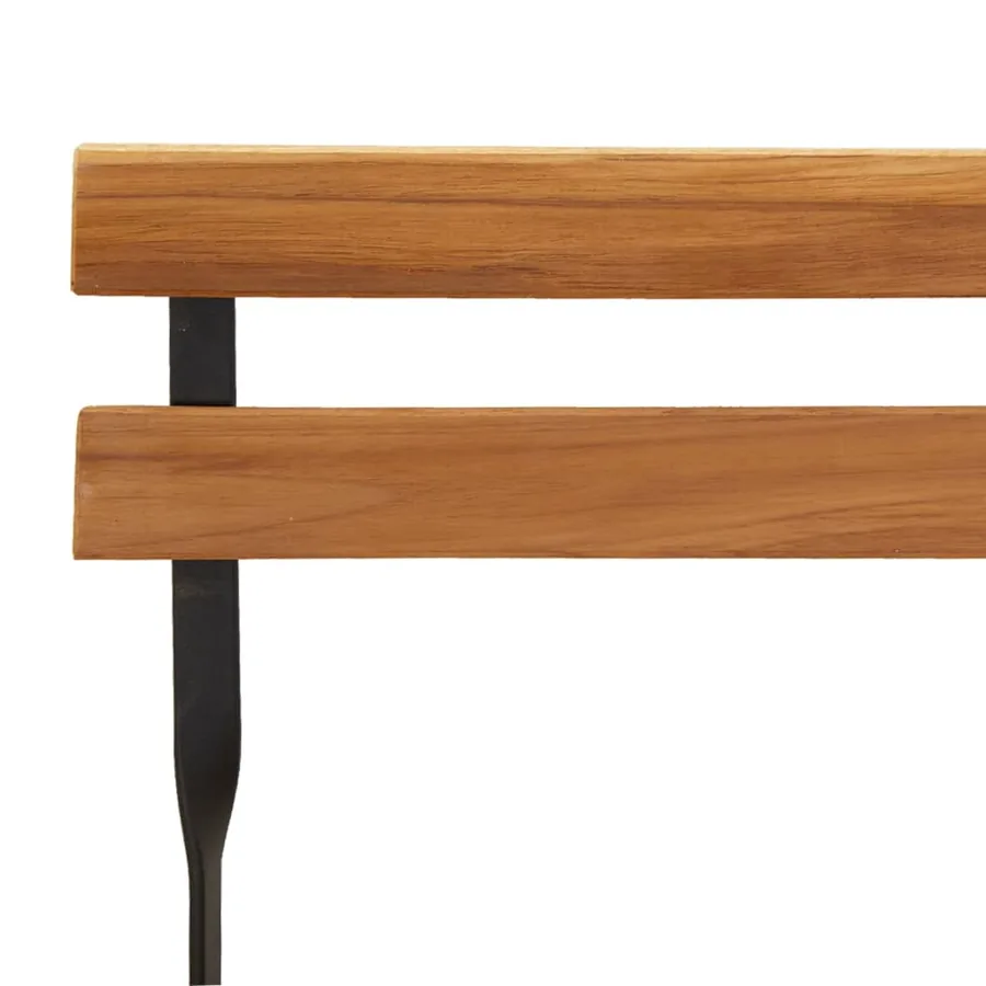 Chaises de bistrot pliantes lot de 2 Bois de teck solide acier - 8