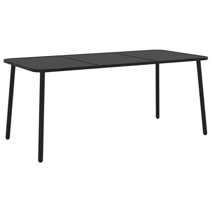 Table de jardin anthracite 165x80x71 cm acier - 2