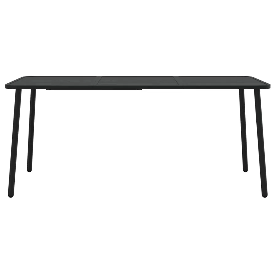 Table de jardin anthracite 165x80x71 cm acier - 3
