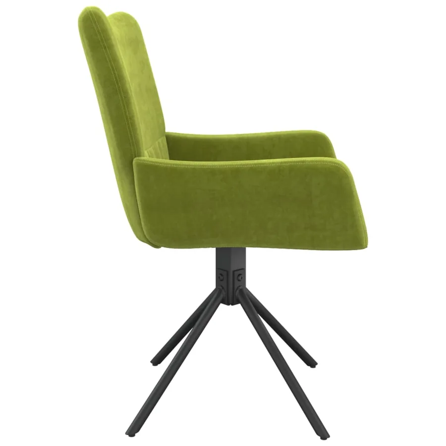 Chaises pivotantes à manger lot de 2 Vert clair Velours - 6