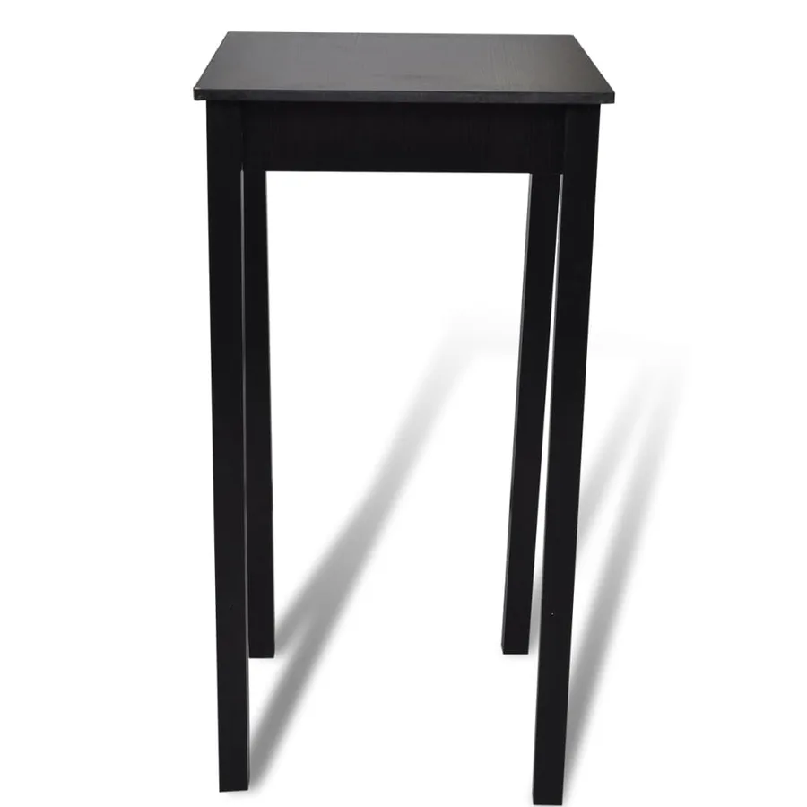 Set de 1 table de bar et 2 tabourets noir - 4