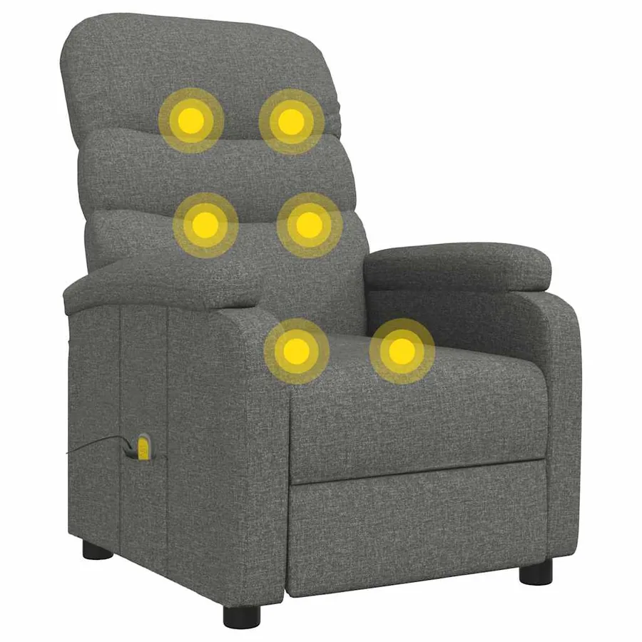 Fauteuil de massage Gris foncé Tissu - 7