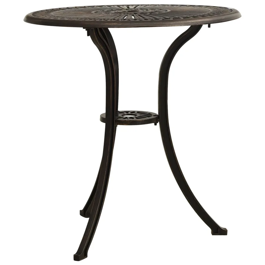 Table de jardin Bronze 62x62x65 cm Aluminium coulé - 2
