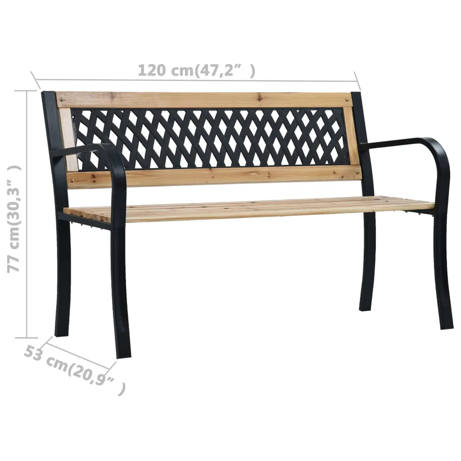 Banc de jardin 120 cm Bois - 8