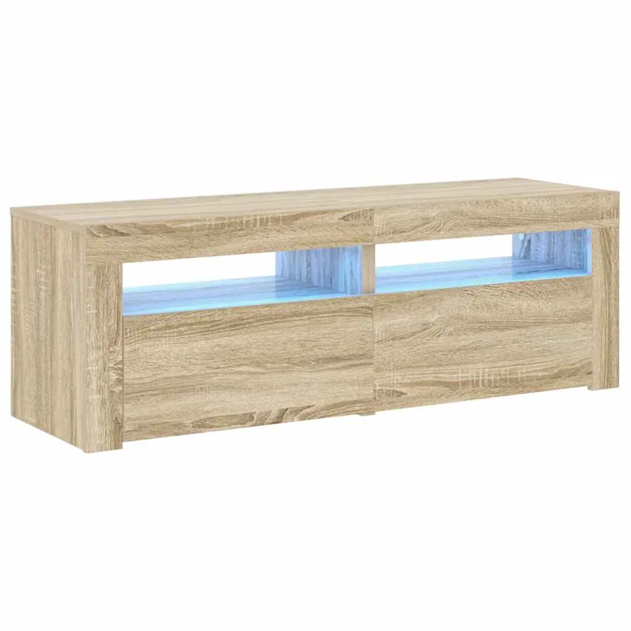Meuble TV avec lumières LED chêne sonoma 120x35x40 cm - 2