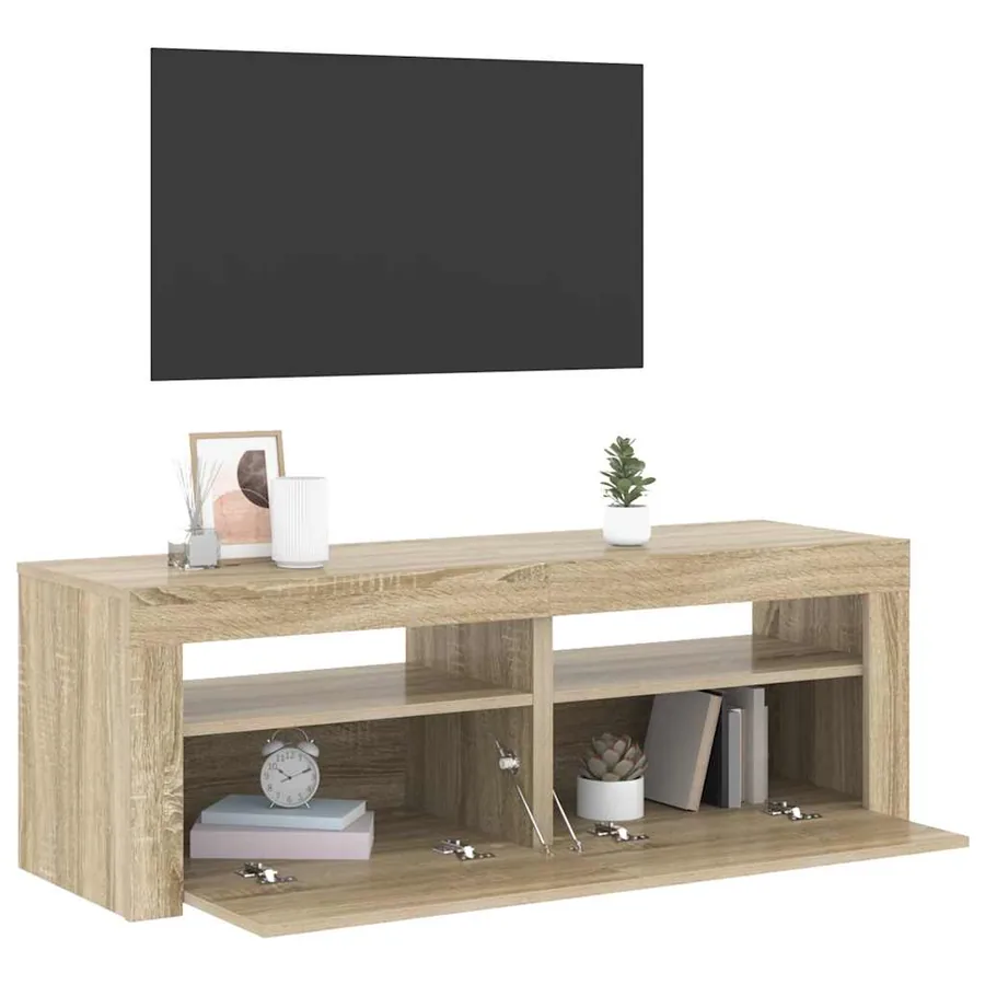 Meuble TV avec lumières LED chêne sonoma 120x35x40 cm - 6