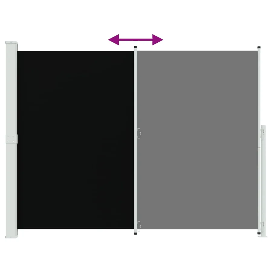 Auvent latéral rétractable de patio 220x300 cm Noir - 7