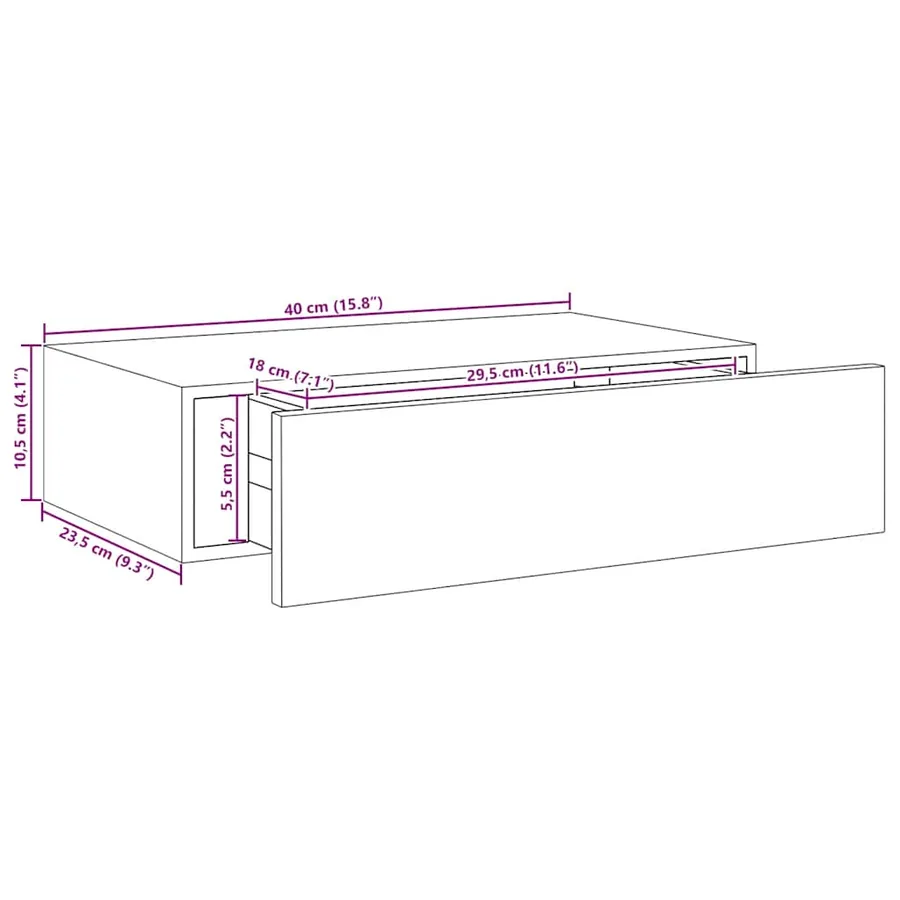 Étagères à tiroirs murales 2 pcs Blanc 40x23,5x10 cm MDF - 12