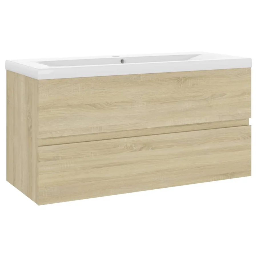 Armoire d'évier et lavabo intégré Chêne sonoma Bois ingénierie - 2