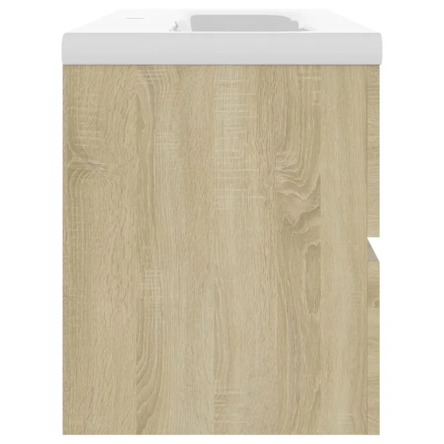 Armoire d'évier et lavabo intégré Chêne sonoma Bois ingénierie - 7