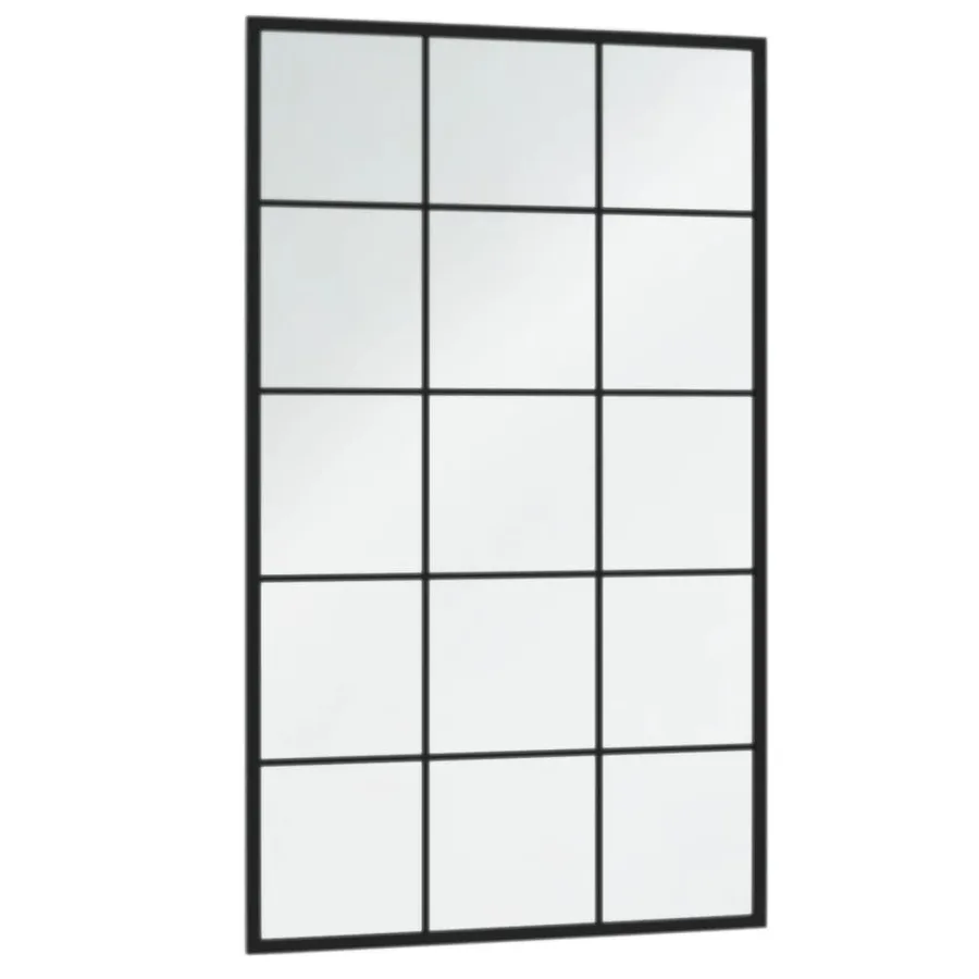 Miroirs muraux 4 pcs noir 100x60 cm métal - 3